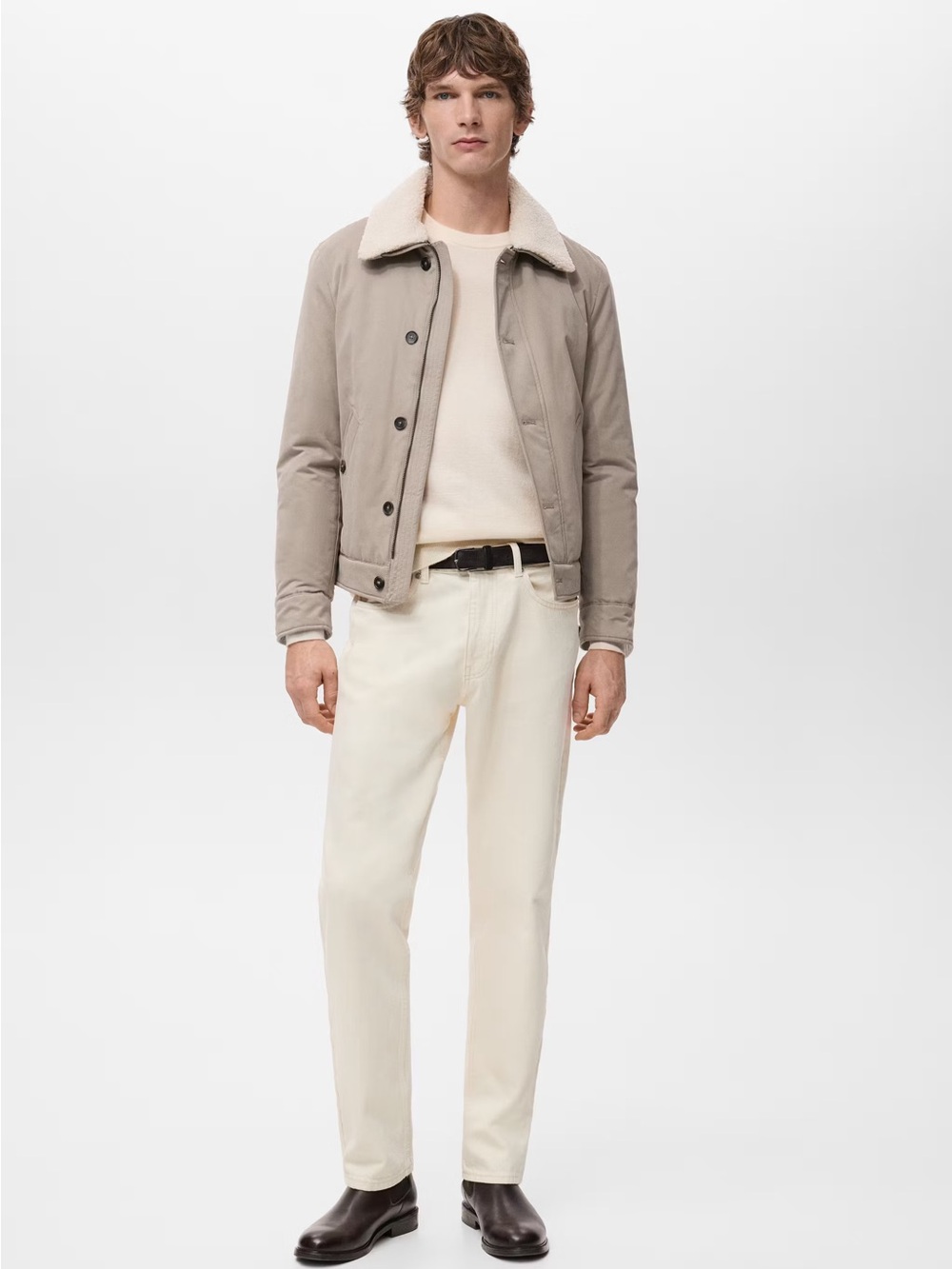 NWT (size small) MANGO QUILTED JACKET WITH SHEARLING-EFFECT COLLAR - Picture 2 of 13
